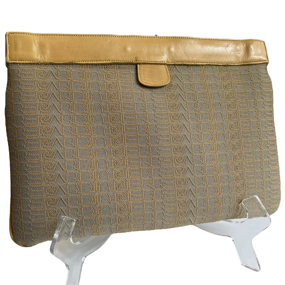 Vintage 80s Pierre Cardin Monogram Logo Clutch Bag